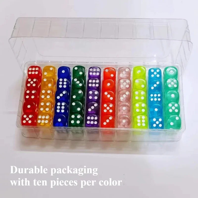 Board Game Digital - 100 Pieces Colored 14mm Acrylic Dices