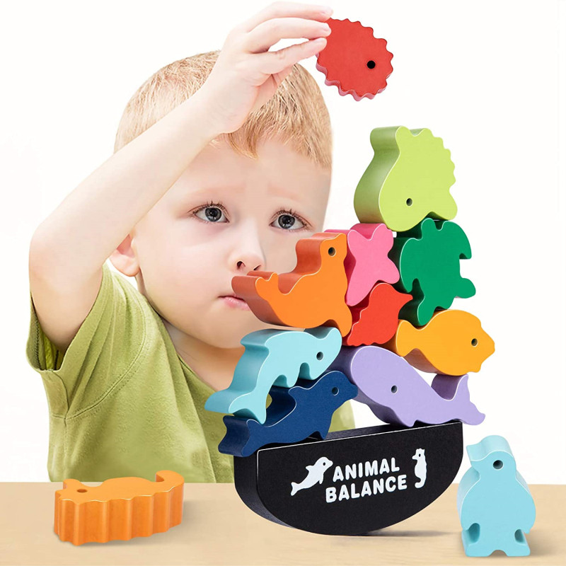 Board Game For 6 Years Old - New Children Montessori Wooden Animal Balance