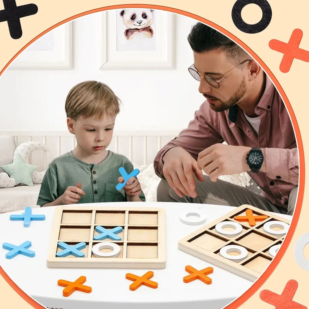 Wooden XO Tic Tac Toe Game Min - Board Game For 6 Years Old ulasan dan harga