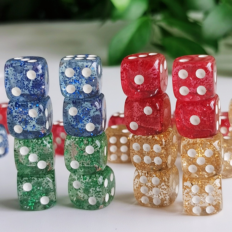 Set of 10pcs Glitter Dice Roll - Board Game Digital ulasan dan harga