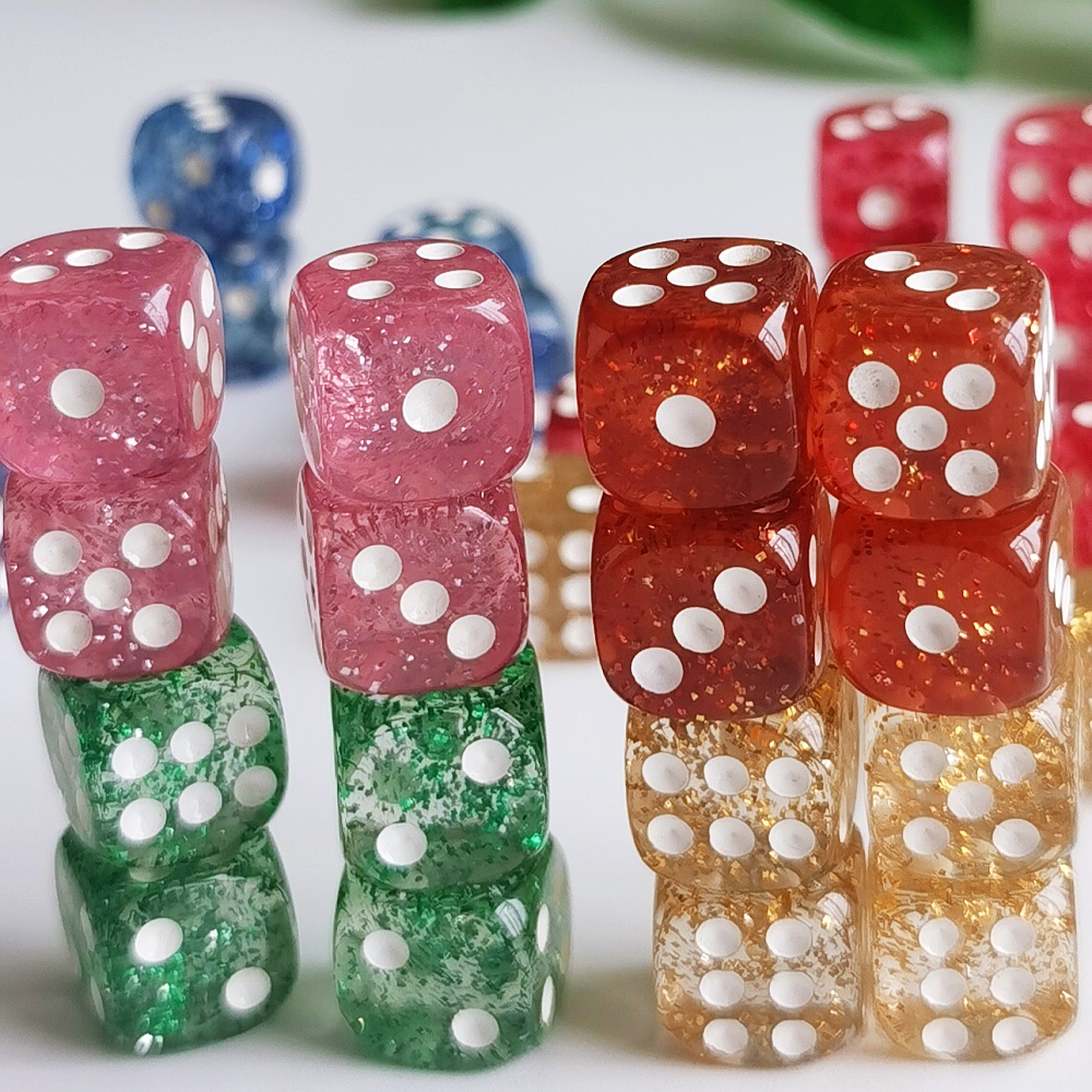 Set of 10pcs Glitter Dice Roll - Board Game Digital ulasan dan harga