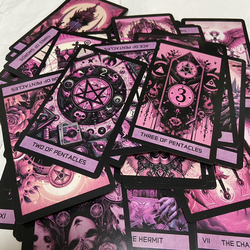 Pink Gothic Tarot Deck 78 card - Board Game Quantum ulasan dan harga