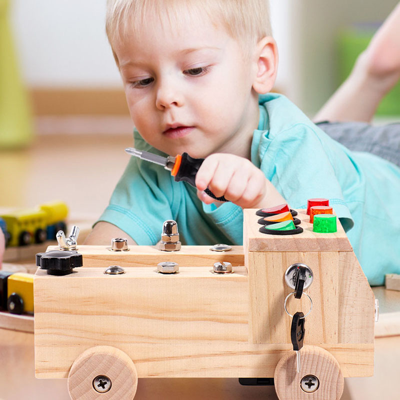 Wooden Montessori Busy Board S - Board Game For 6 Years Old ulasan dan harga